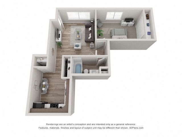 Cedar Floor Plan - Eagle Creek Apartments